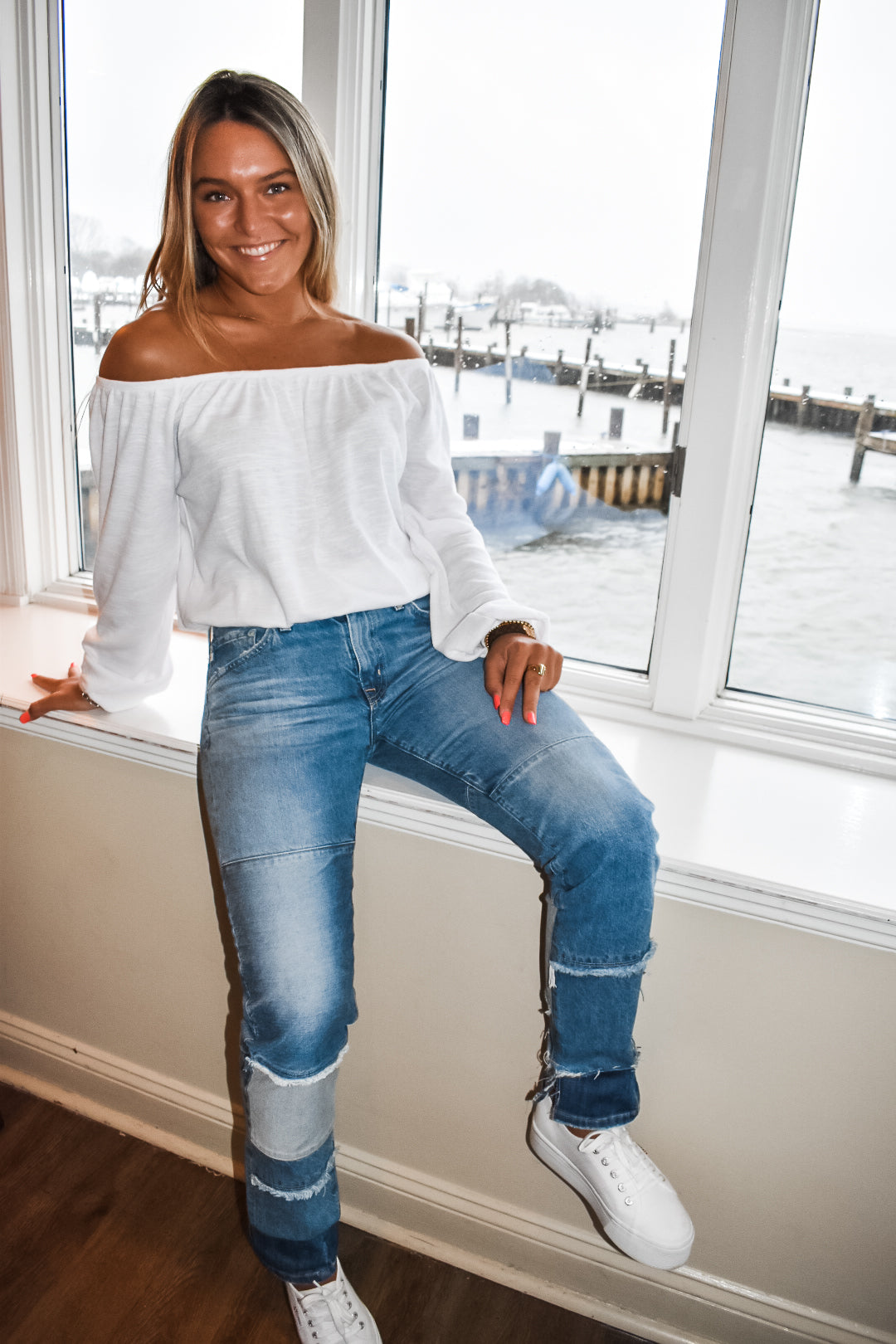 Z Supply Off Shoulder Slub Top